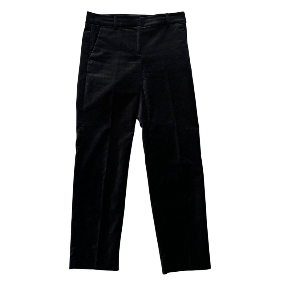 LOFT The Riviera Slim Velvet Pants Black Women's Size 0